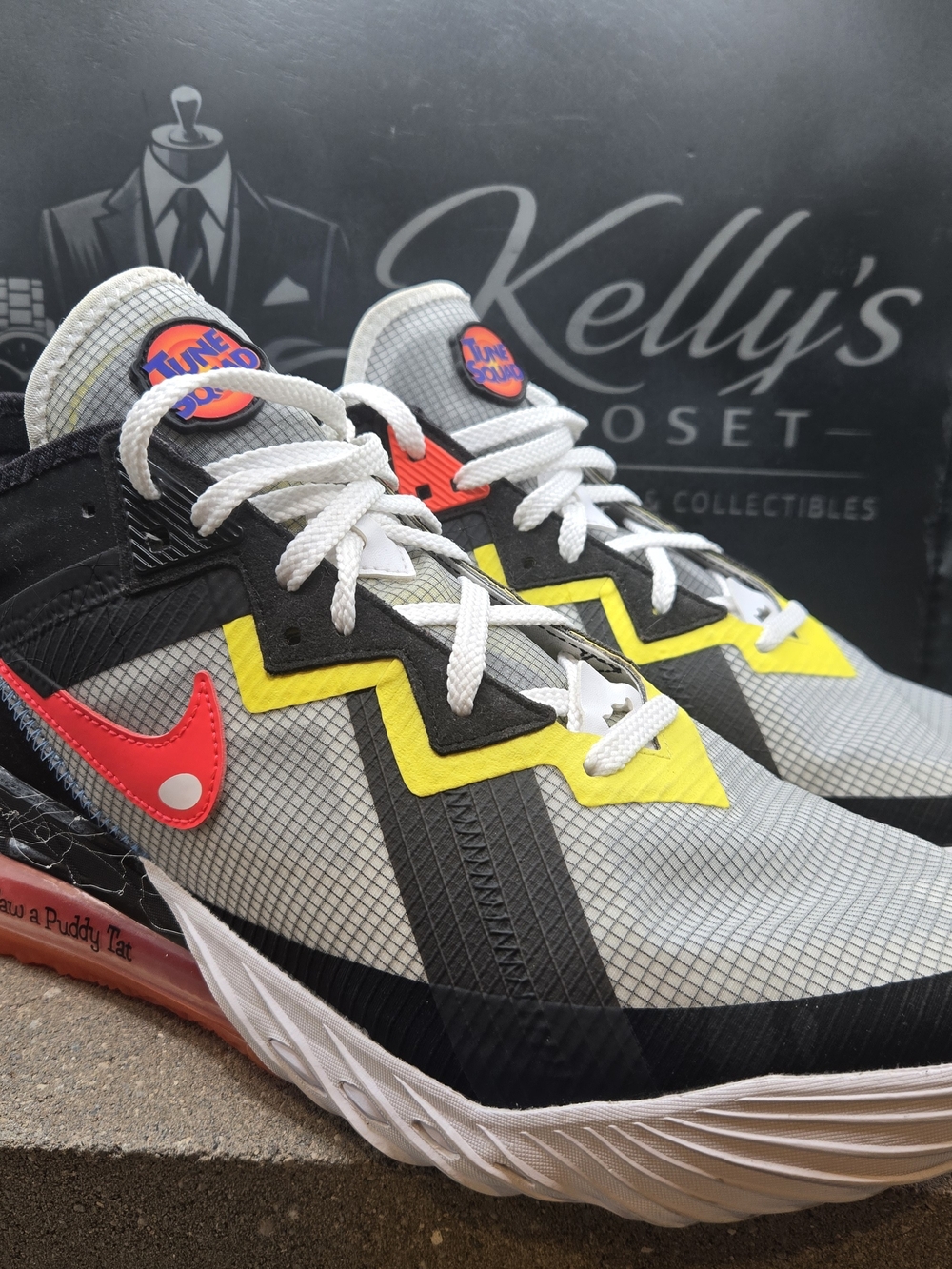 Nike LeBron 18 Low x Space Jam Sylvester vs Tweety Tune Squad 11.5 Custom